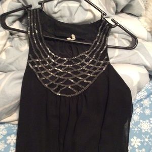 Black sequin high neck shift dress